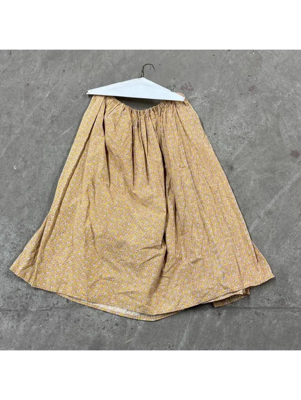 Vintage Film Costume 50s Does Victorian Western Style Prairie Maxi Skirt Yellow